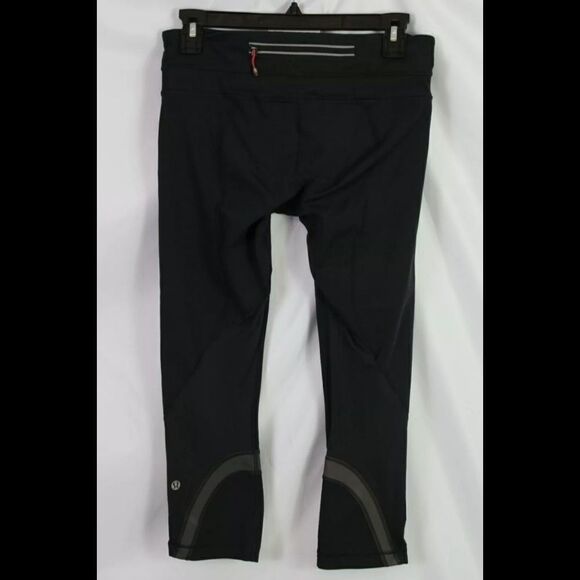 Lululemon Run Inspire Crop II BLACK GRAY WOMEN'S SIZE 6 CAN NOT FIND SIZE TAG - Picture 2 of 7